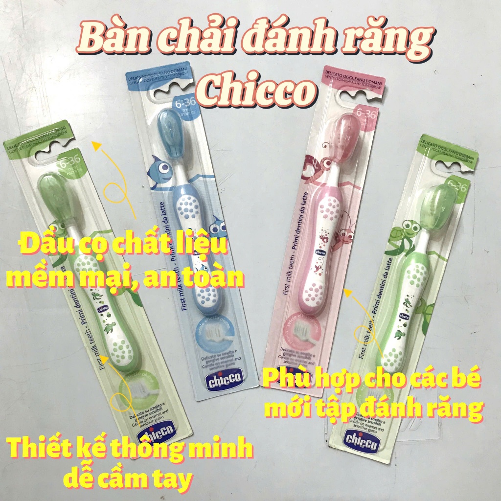 Bàn chải Chicco made in Italy cho bé từ 6-36 tháng tuổi chính hãng hanzomart