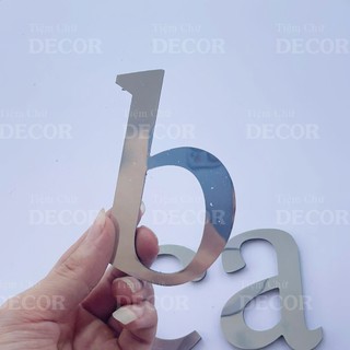 Chữ Alu Bạc Gương in thường T2 cao 5-10cm (tuỳ chữ) hợp với in hoa 10cm  trang trí nhà cửa, biển quảng cáo, decor quán