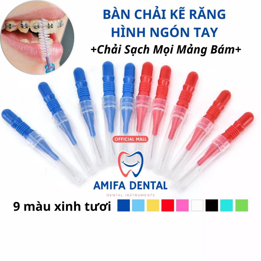 Set 5 Bàn Chải Kẽ Răng Hình Ngón Tay, Bàn Chải Chỉnh Nha, Bàn Chải Làm Sạch Kẽ Răng Hiệu Quả