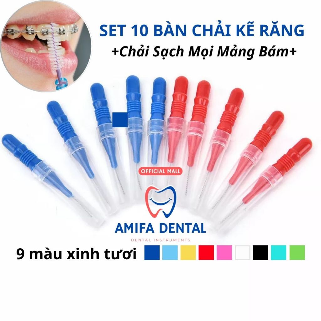 Set 10 Bàn Chải Kẽ Răng Hình Ngón Tay, Bàn Chải Chỉnh Nha, Bàn Chải Làm Sạch Kẽ Răng Hiệu Quả