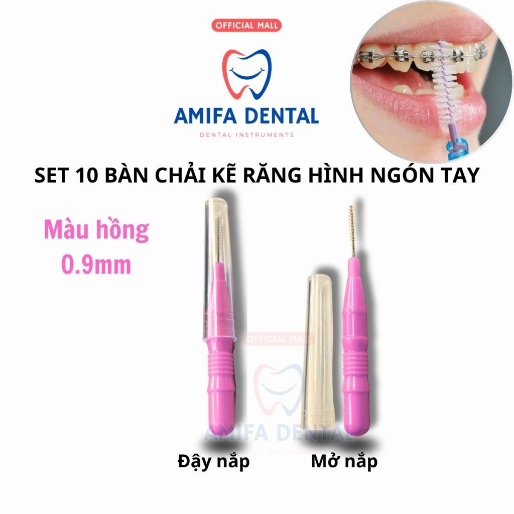 Set 10 Bàn Chải Kẽ Răng Hình Ngón Tay, Bàn Chải Chỉnh Nha, Bàn Chải Làm Sạch Kẽ Răng Hiệu Quả