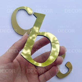 Chữ Alu Vàng Gương in thường T2 cao 5-10cm (tuỳ chữ) hợp với in hoa 10cm trang trí nhà cửa, biển quảng cáo, decor quán