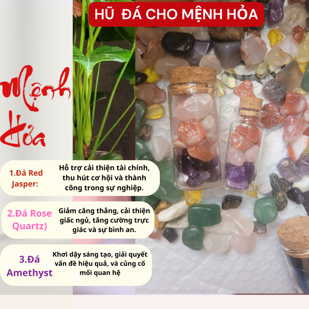 Đá phong thủy năng lượng mệnh Kim, Mộc, Thuỷ, Hoả, Thổ dùng trang trí, mang theo may mắn  5 Mệnh