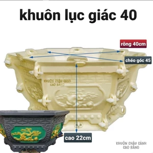 khuôn đúc chậu cảnh lục lục giác giác 40 (khuôn chậu ABS có lòng trong)
