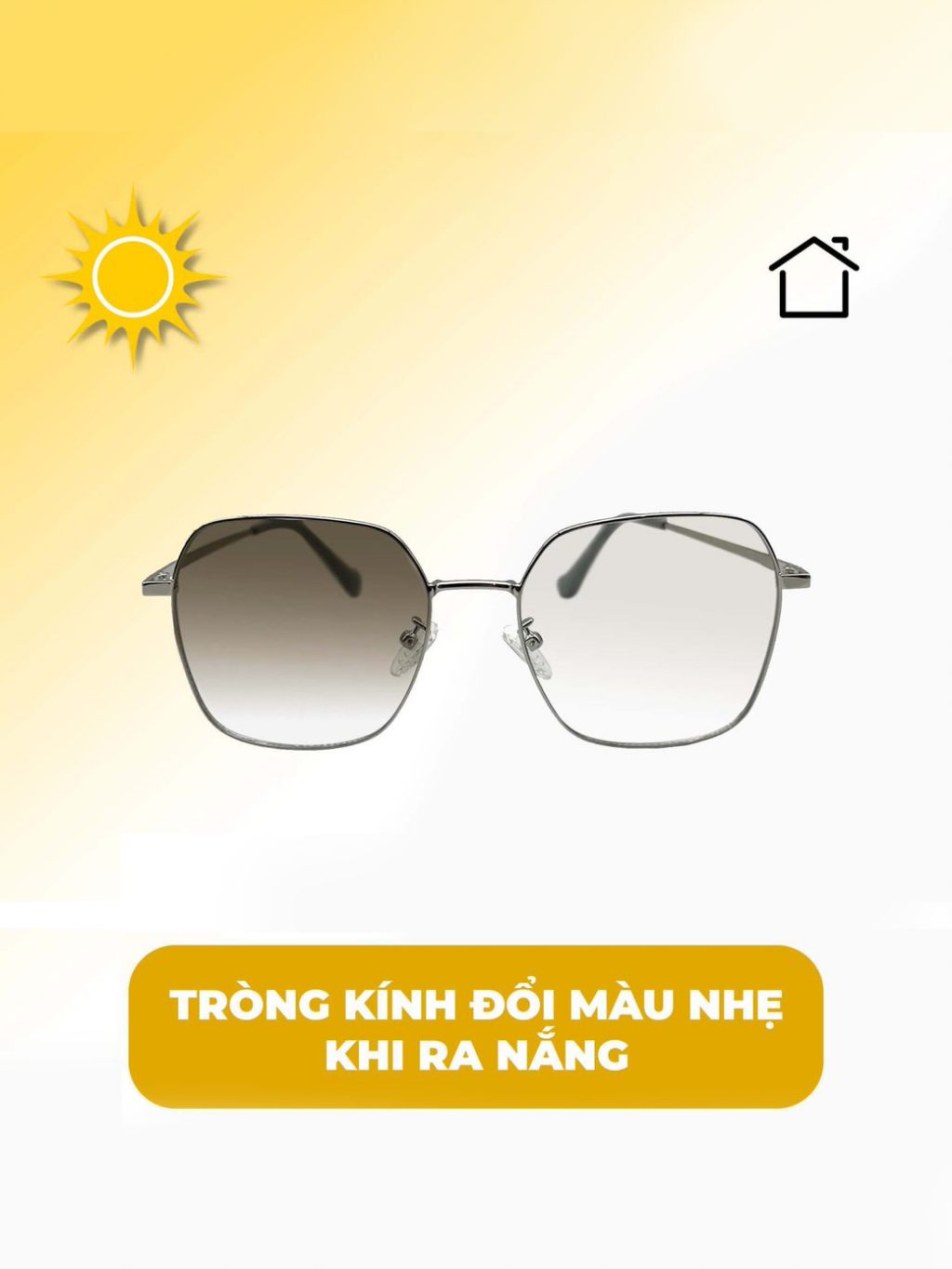 Ảnh Gọng Kính Thời Trang DOKCRAZY SUNIM Đổi Màu Nhẹ Khi Ra Nắng, Chống UV, Tia Cực Tím Kim Loại 3