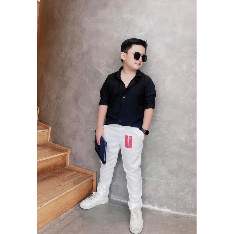 sơmi trơn dài cho bé trai 10-52kgTONI BRAND