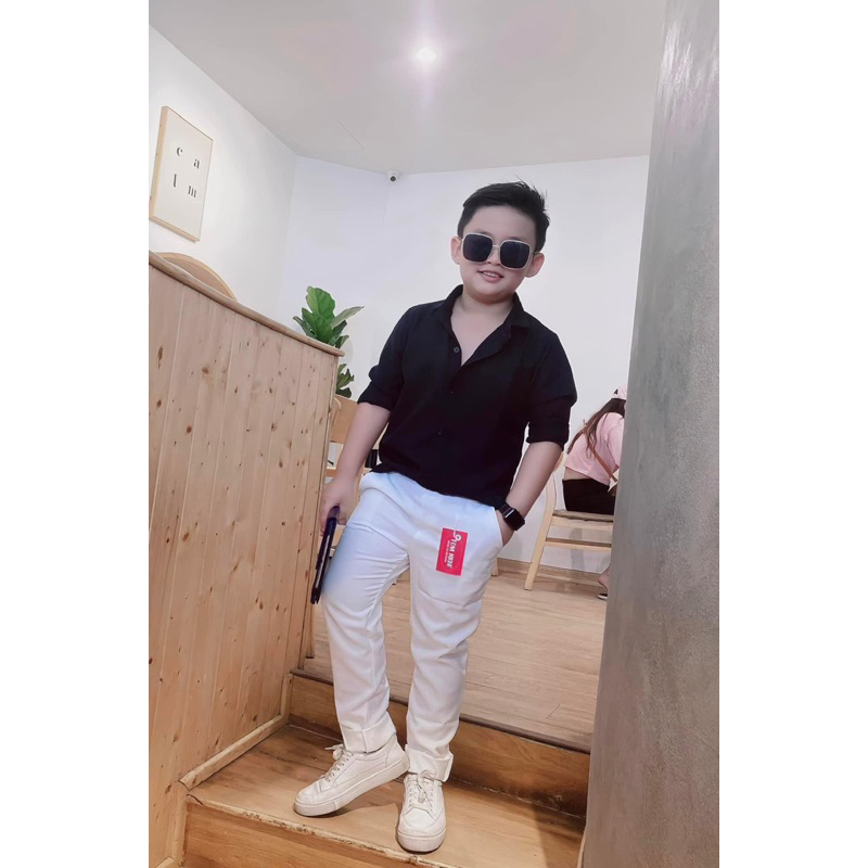 sơmi trơn dài cho bé trai 10-52kgTONI BRAND