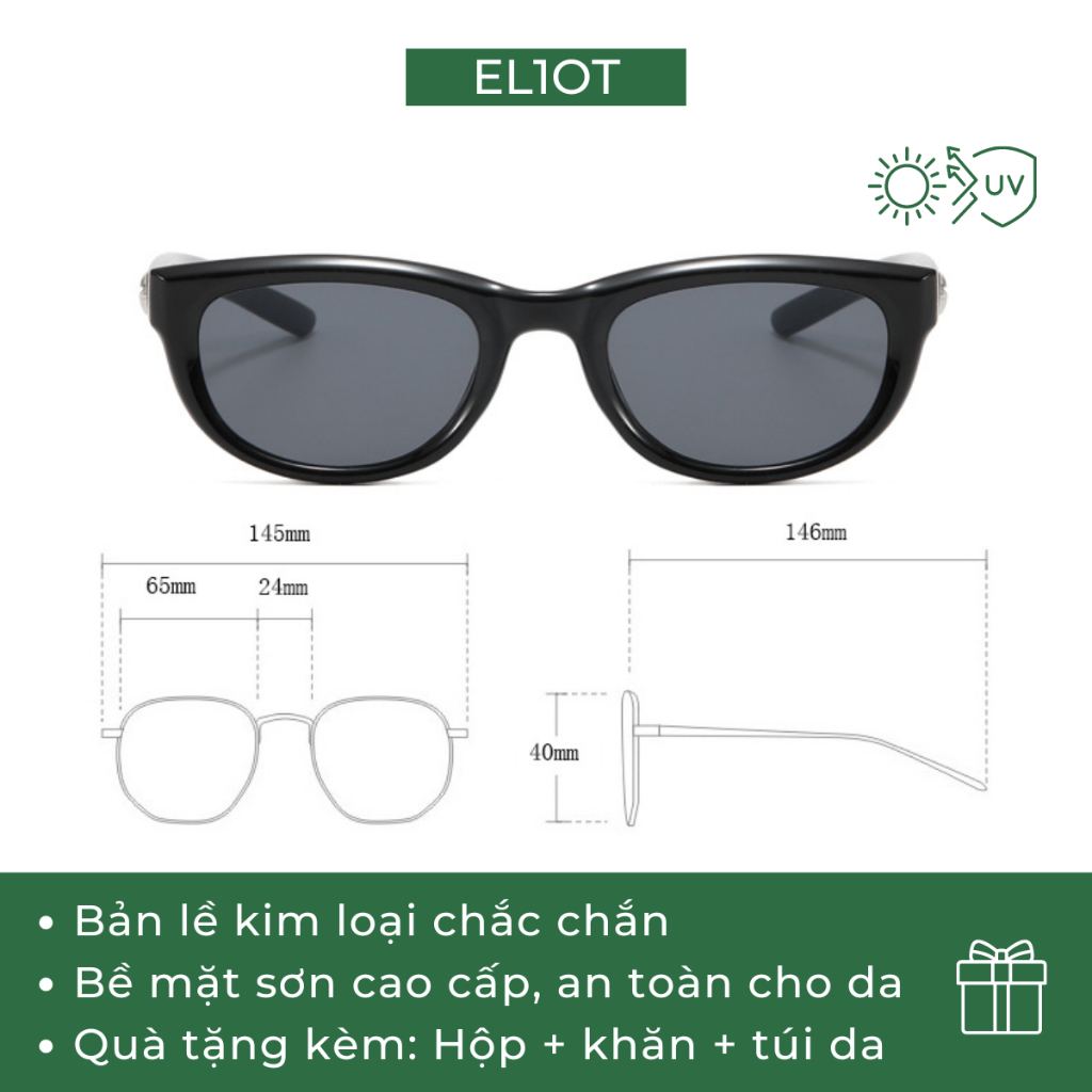 Kính râm mắt mèo ELIOT EYEWEAR kiểu dáng thời trang tròng kính chống tia UV400 phù hợp với cả nam và nữ 2328