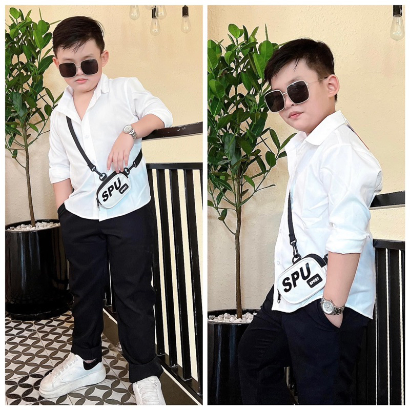 sơmi dài tay cho bé trai thiết kế 10-52kgTONIBRAND