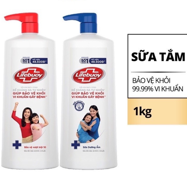 Sữa Tắm Lifebuoy Bảo Vệ Khỏi Vi Khuẩn Gây Bệnh chai 1kg/1.1kg