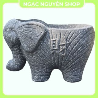 Khuôn đúc chậu hình con voi to dài 45cm cao 30cm ngang 25cm đổ úp đáy