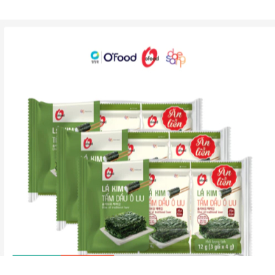 Combo 3 lốc lá kim tẩm dầu oliu 4g O'Food ( lốc 3)