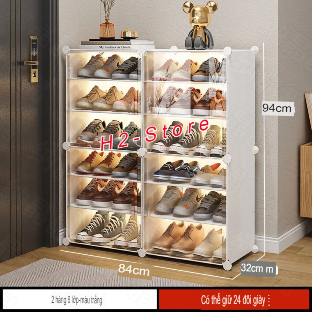 TỦ GIÀY GHÉP THÔNG MINH 4 - 12 Ô CÓ CHIA Ô (TÙY CHON THEO MẪU)