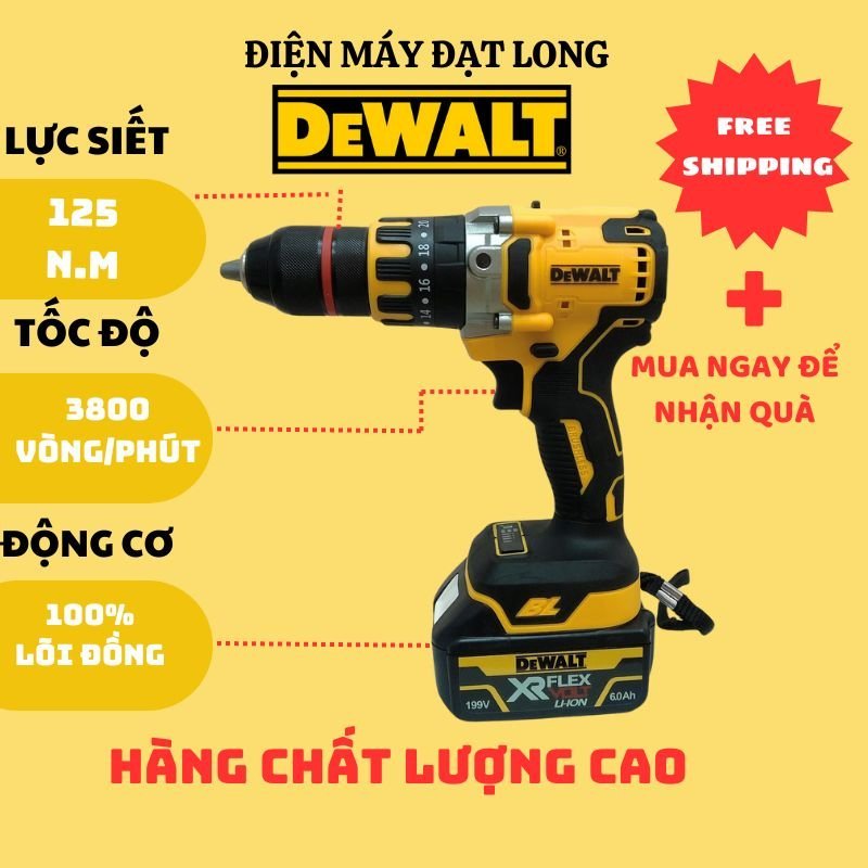 Máy Khoan Pin Dewalt - Khoan Pin Tặng Kèm Phụ Kiện 3 Mũi Khoan Máy ...