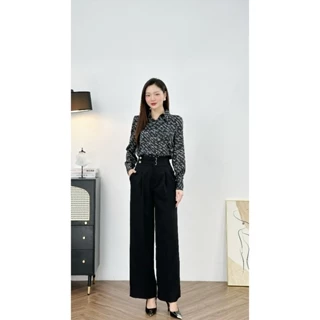Quần Ống Rộng 𝐂𝐂𝐇𝐀𝐓 Dáng Suông Cạp Rachel Chất Tuytsi Cao Cấp Mềm Mịn Cao Cấp 14QDS2002ST