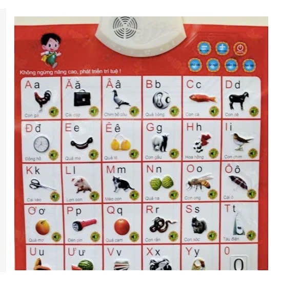 Bảng chữ cái và chữ số tiếng Việt điện tử nói treo tường cho bé[TẶNG 3PIN]