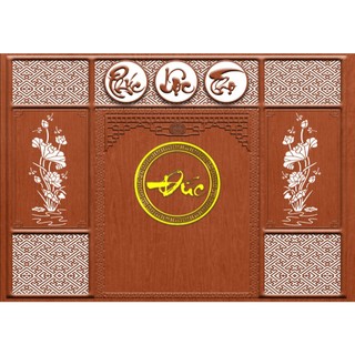 Tranh 3d hoạ tiết nền gỗ dán trang trí phòng thờ đẹp mắt, nhớ ơn tổ tiên, tặng keo và dụng cụ dán...