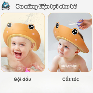 Mũ Gội Đầu Chắn Nước Bảo Vệ Tai Cho Bé 0 - 6 Tuổi, Mũ Tắm Có Thể Điều Chỉnh Vòng Đầu