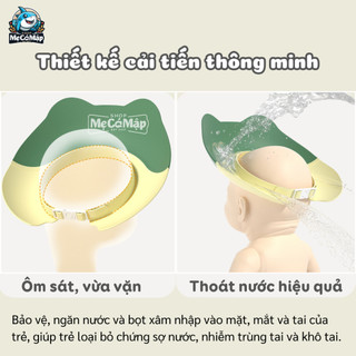 Mũ Gội Đầu Chắn Nước Bảo Vệ Tai Cho Bé 0 - 6 Tuổi, Mũ Tắm Có Thể Điều Chỉnh Vòng Đầu