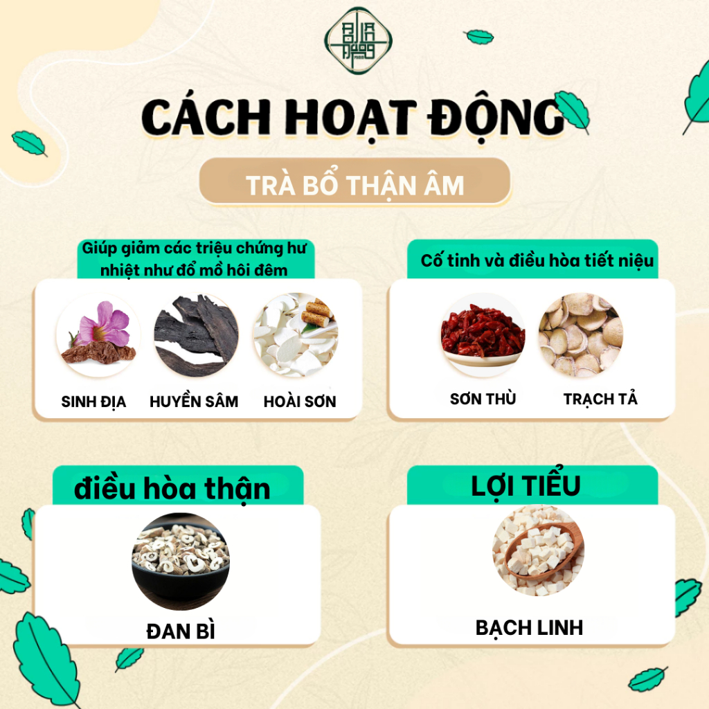 Trà Bổ Thận Âm Bội Lan Đường Giải Trừ Chứng Thận Âm Hư, Chân Tay Lạnh, Tê Bì Chân Tay, Đổ Mồ Hôi Trộm