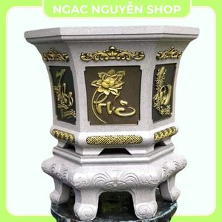 Khuôn chậu lục giác rộng 58 cao 45 kèm chân