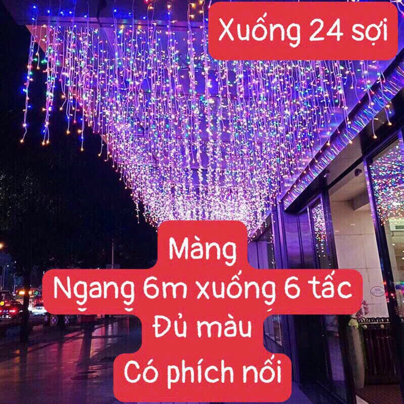 DÂY LED RÈM - MÀNH NGANG 6M / 8M THẢ XUỐNG 6 TẤC ĐỦ MÀU / VÀNG TRANG ...