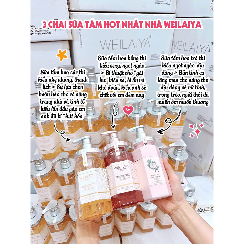 Ảnh Sữa Tắm Trắng Da Hương Nước Hoa Weilaiya 450ml 3