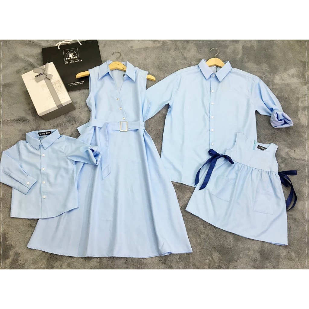 Đồng Phục Gia Đình FIG TREE Màu Xanh Nhạt New Nhẹ Nhàng (kèm feedback siêu sang)