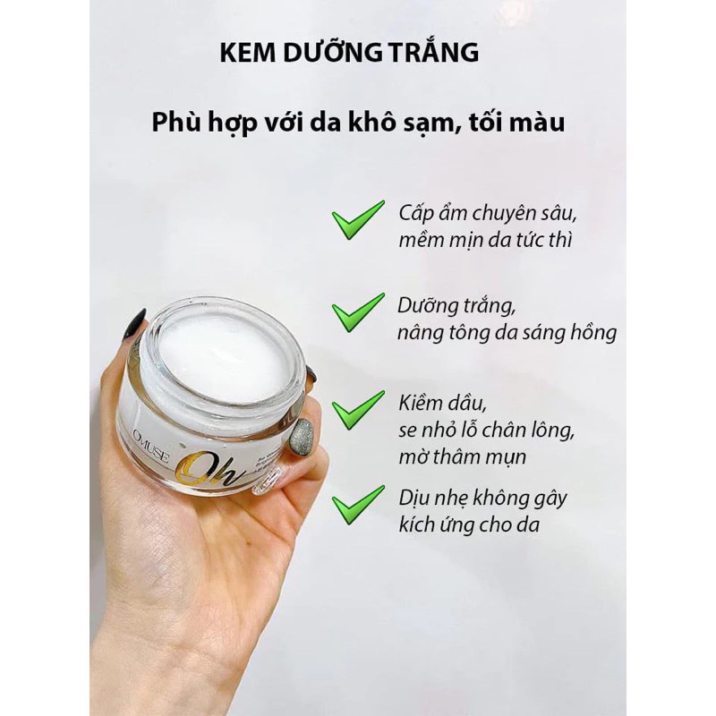 (Có VAT)Kem Dưỡng Trắng Da O’Muse Oh So Glowy Brightening Cream 50G