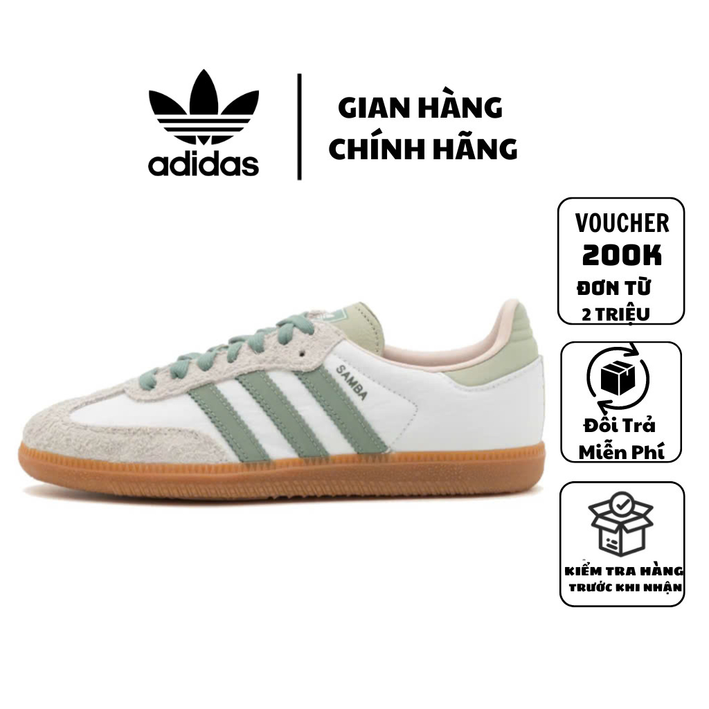 [ CHÍNH HÃNG ] Giày Adidas Samba OG ‘White Silver Green’ ID0492 ...