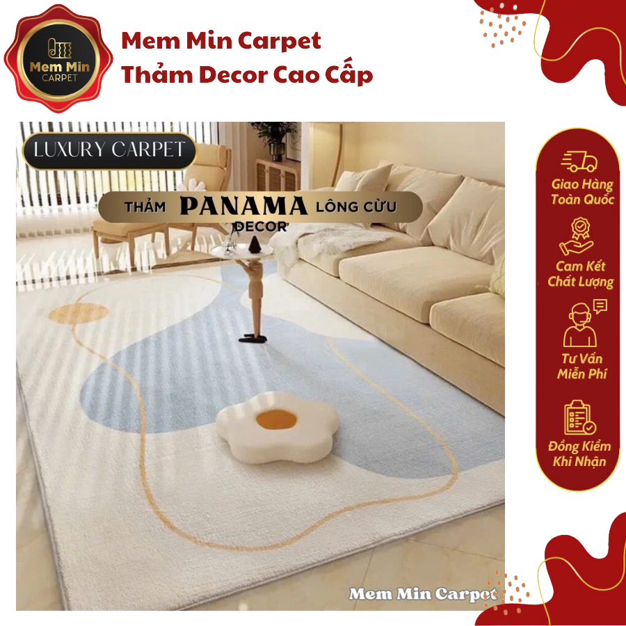 (TH21) Thảm Panama Lông Cừu Cao Cấp Chất Liệu Lông Cừu Siêu Mềm Mịn Mướt, Thiết Kế Sang Trọng, Hiện Đại 21- Memmincarpet