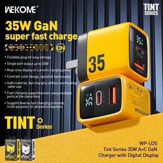 Cốc sạc nhanh 2 cổng Wekome WP-U25 / CS01 chân gập tiện dụng, USB 30W, TypeC 35W - Hãng phân phối