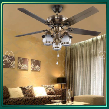 Quạt Đèn Trần Trang Trí , Sải Cánh 122cm, Quạt Trần Đèn Decor, Quạt Trần Trang Trí, BH 24 Tháng, Mã 48YY-1999T