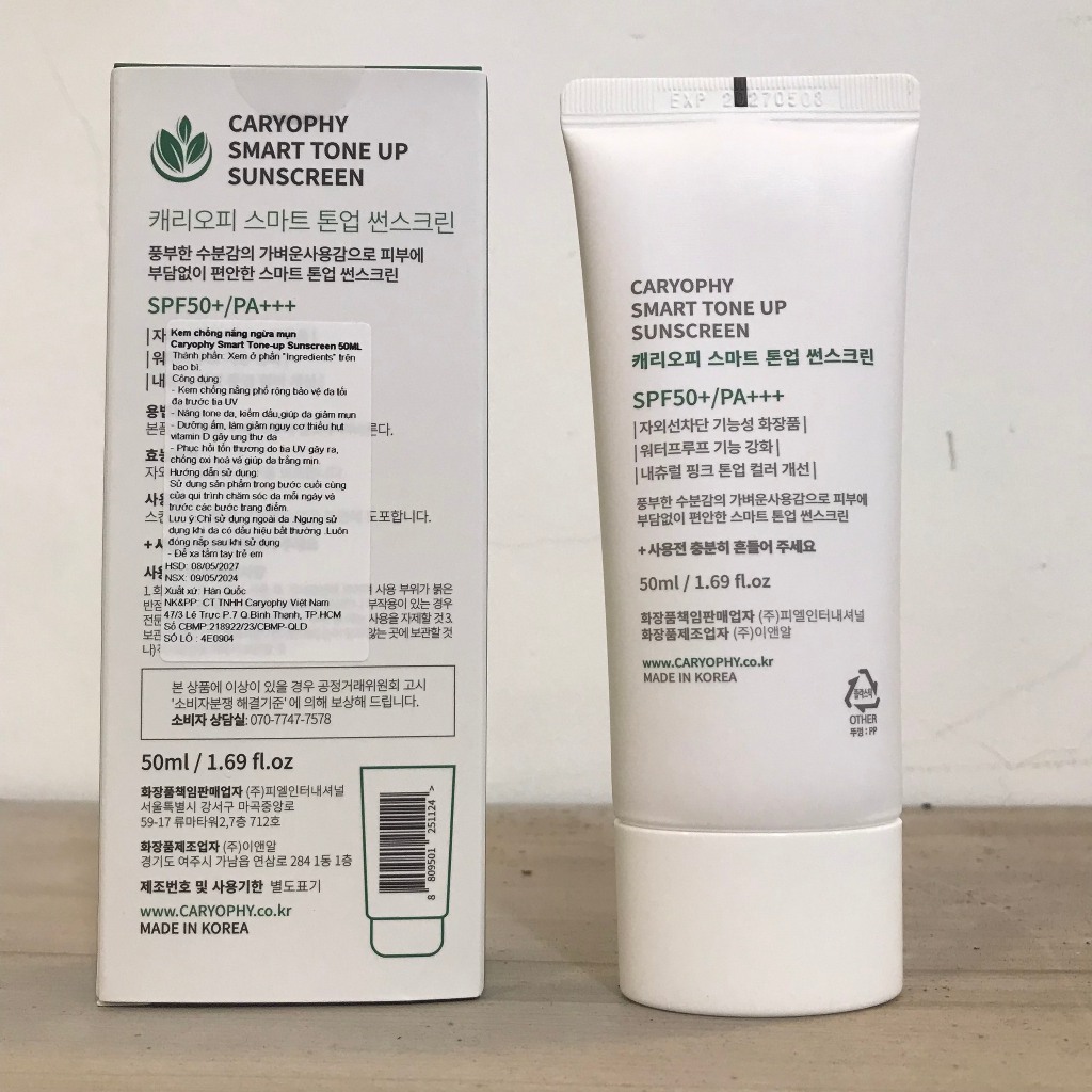 Ảnh Kem Chống Nắng Caryophy Smart Sunscreen Tone Up SPF50+ PA+++ 5ml/50ml 1