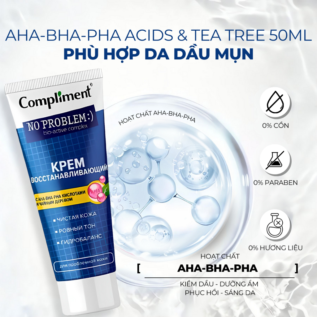 Ảnh Kem Dưỡng Ẩm Làm Dịu Và Tái Tạo Da Compliment No Problem 50ml 3