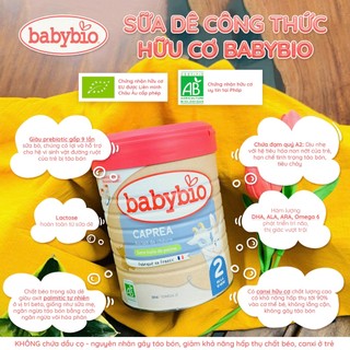 Sữa dê hữu cơ tăng trưởng Babybio, sữa công thức cho bé 0 - 36 tháng