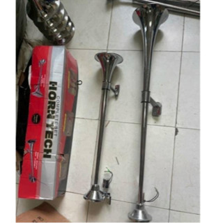 Còi hơi inox 70 cm và 1 mét điện áp dùng chung 12/24V.