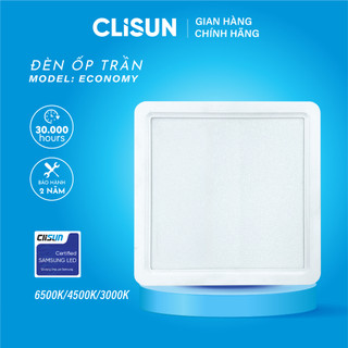 Đèn LED Ốp Trần CLISUN | Đèn LED Trần Ốp Nổi Tròn Vuông Economy Hiện Đại, Tiết Kiệm Điện, Tuổi Thọ Cao 30000H