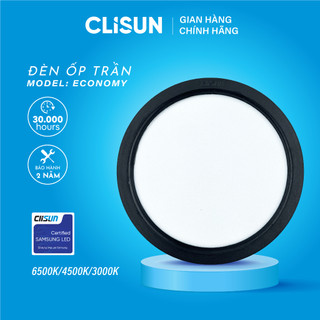 Đèn LED Ốp Trần CLISUN | Đèn LED Trần Ốp Nổi Tròn Vuông Economy Hiện Đại, Tiết Kiệm Điện, Tuổi Thọ Cao 30000H