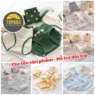 SET 5 Quần Lót Cotton Nữ Kháng Khuẩn Quần Chip Nữ Thoáng Khí Thấm Hút Có Tặng Quà Chính TOPBRA