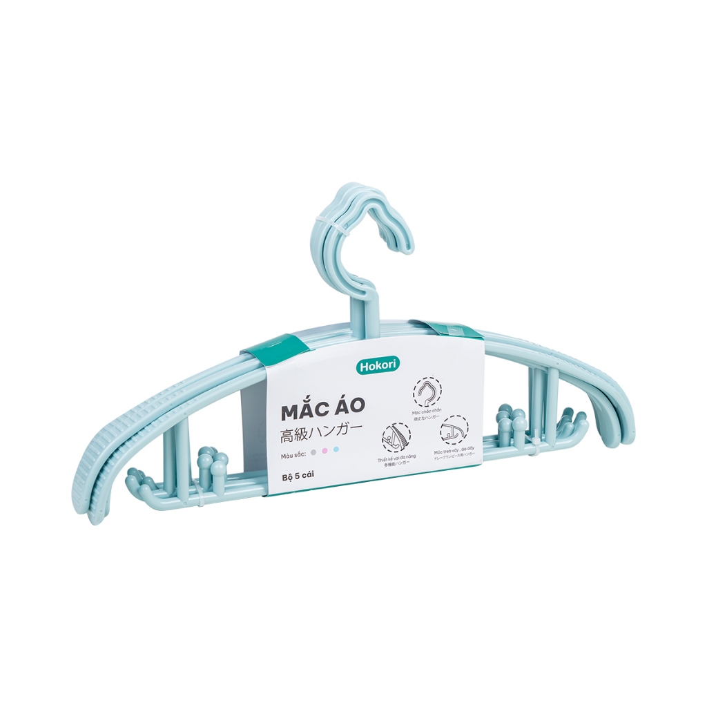 SET 10 Mắc treo giữ Form quần áo Hokori Chính Hãng Việt Nhật Plastic (mã 2820)