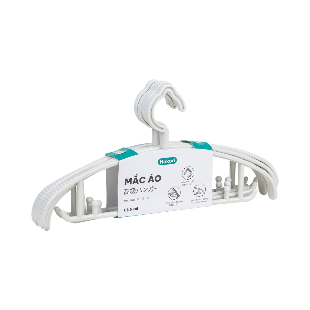 SET 10 Mắc treo giữ Form quần áo Hokori Chính Hãng Việt Nhật Plastic (mã 2820)