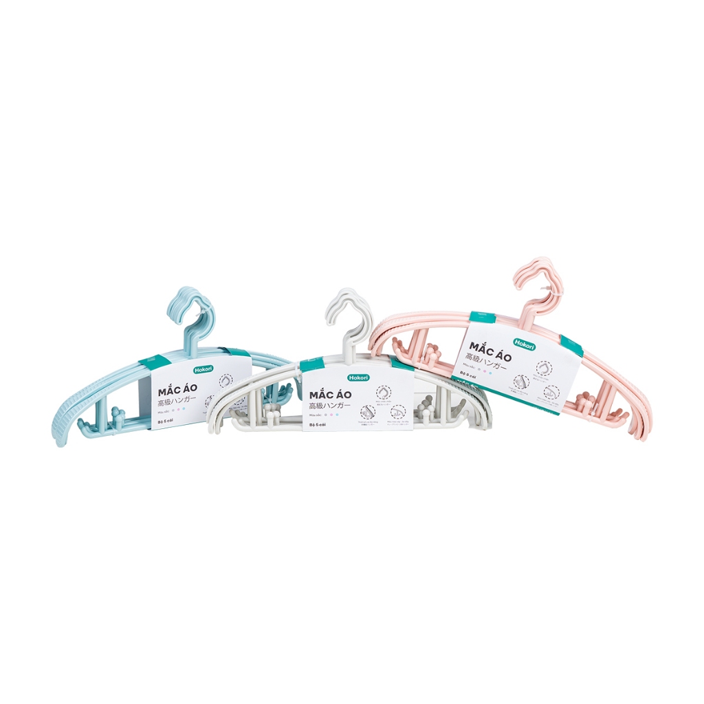 SET 10 Mắc treo giữ Form quần áo Hokori Chính Hãng Việt Nhật Plastic (mã 2820)