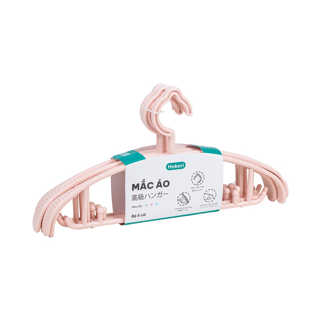 SET 10 Mắc treo giữ Form quần áo Hokori Chính Hãng Việt Nhật Plastic (mã 2820)