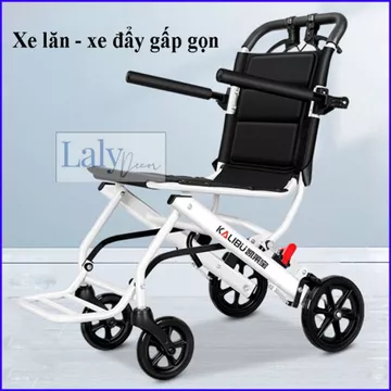 Xe lăn gấp gọn Kalibu - xe đẩy người già chỗ ngồi lớn _Xe lăn du lịch, xe đẩy xách tay gấp gọn cho người khuyết tật ldx5