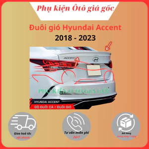 Đuôi gió xe Huyndai Accent 2018 - 2021, 2022, 2023 loại liền cốp (khuyết logo) - Hàng mộc chưa sơn