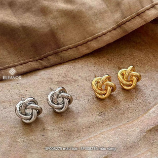 Bông tai nữ chuôi bạc 925 Eleanor Accessories khuyên tai viền xoắn basic phụ kiện trang sức 8275