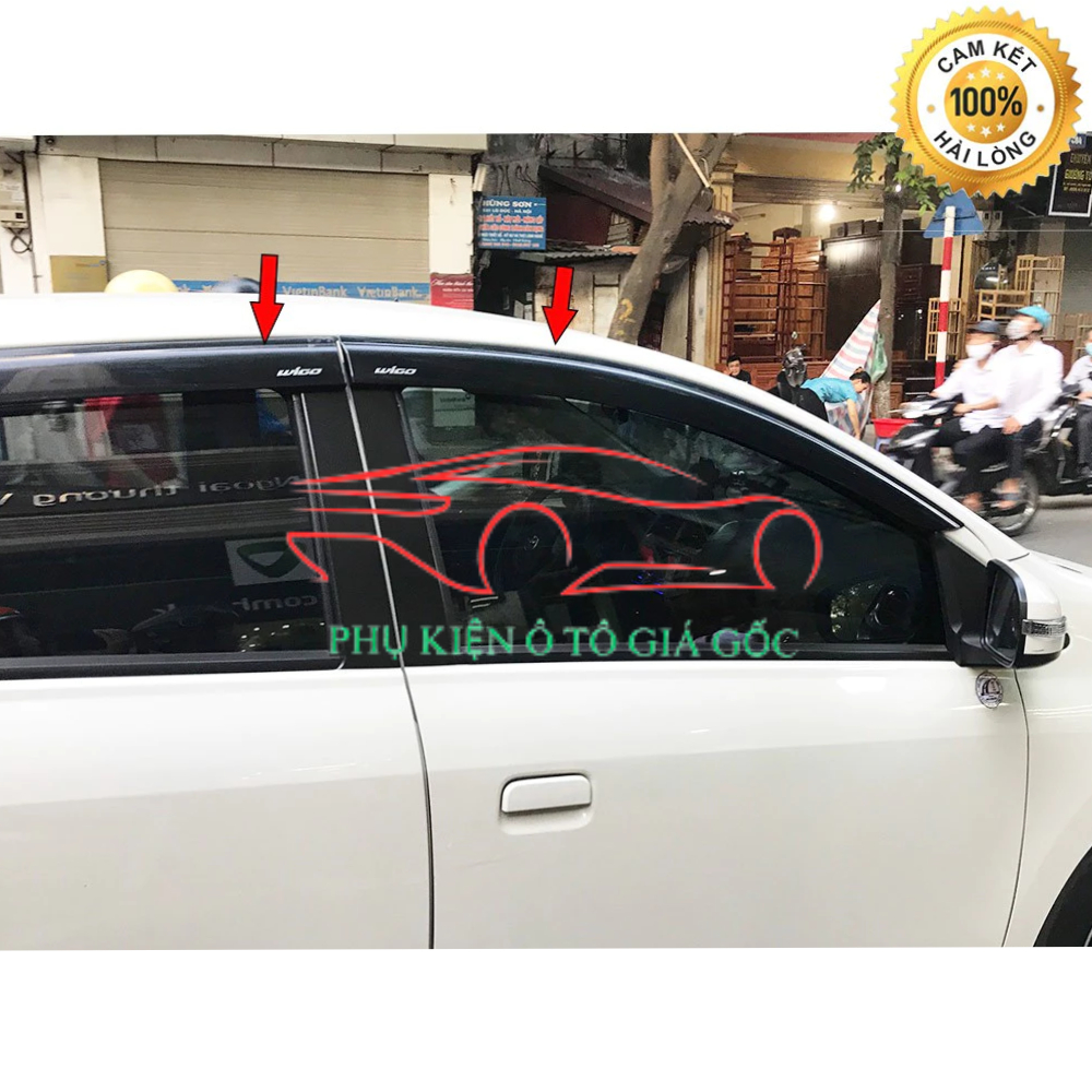 Vè che mưa xe Toyota Wigo đời 2018 - 2022, 2023, 2024,2025 nhựa đen thái cao cấp, dày dặn, sáng bóng