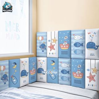 Tấm Xốp Dán Tường 3D Bảo Vệ Trang Trí Phòng Ngủ Cho Bé, Xốp Dán Tường Hình Hoạt Hình Ngộ Nghĩnh