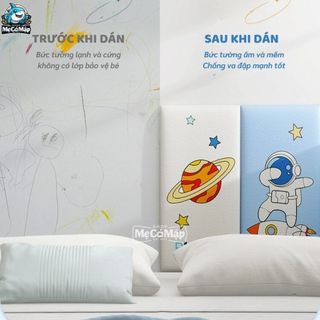 Tấm Xốp Dán Tường 3D Bảo Vệ Trang Trí Phòng Ngủ Cho Bé, Xốp Dán Tường Hình Hoạt Hình Ngộ Nghĩnh